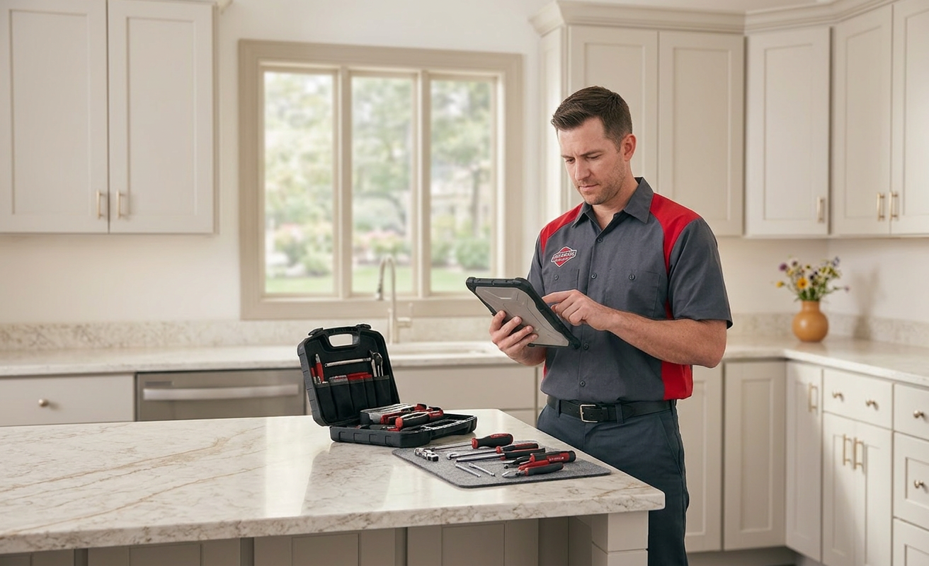 Trades professionals on the job