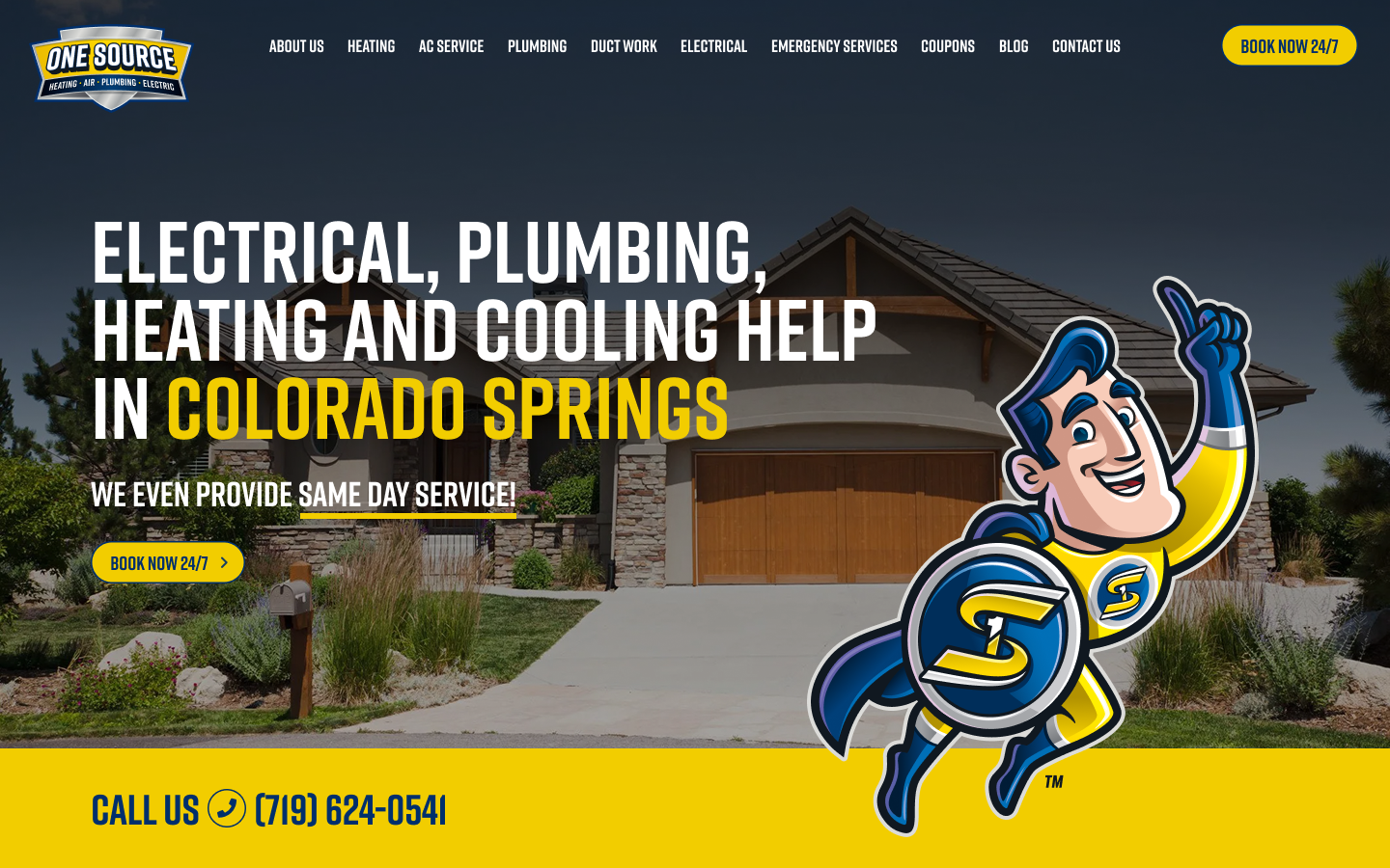 Example trades website hero built by TradesForce